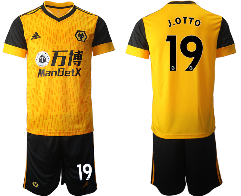 Men 2020-2021 club Wolverhampton Rangers home #19 yellow Soccer Jerseys
